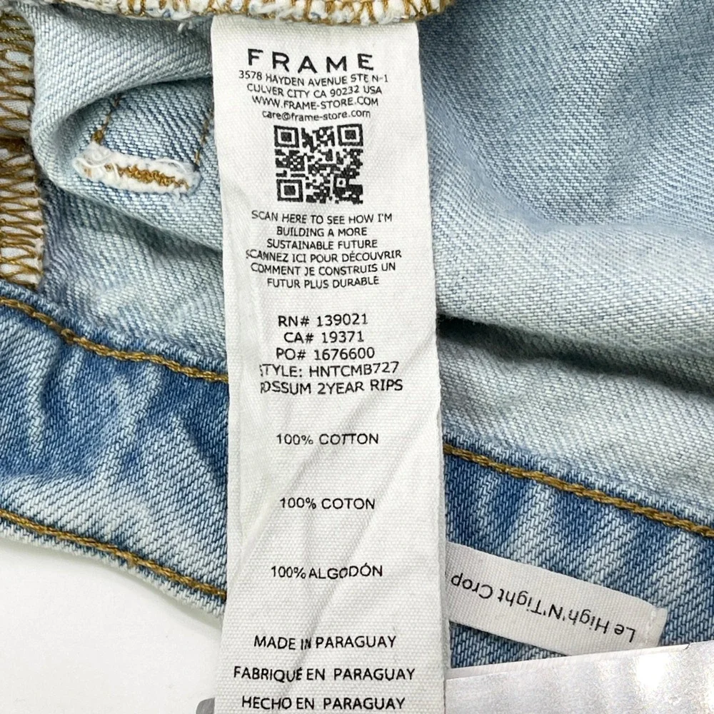 FRAME Le High N Tight Crop Mini Boot Jeans Womens 28 Distressed Grunge Indie